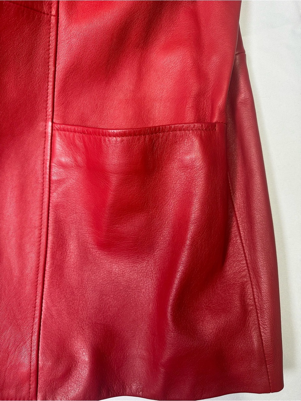 Classiques Entier Red Leather Women's Coat Size 18 - Picture 6 of 9